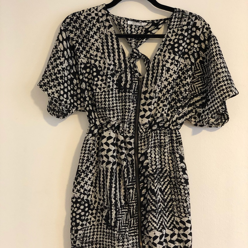 Block print pattern dress/cover-up